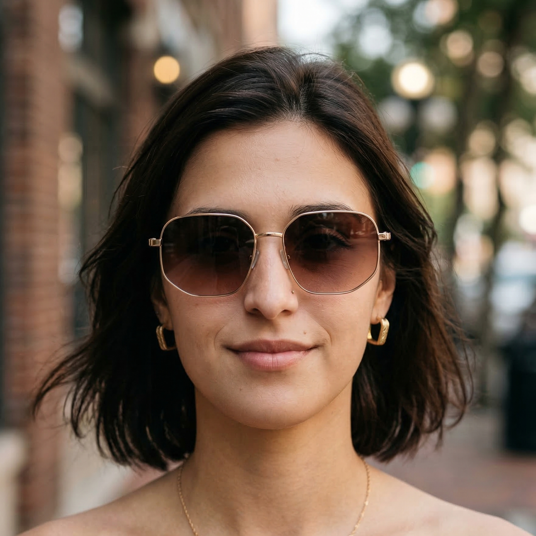 Lentes de sol - Estela brown gold.